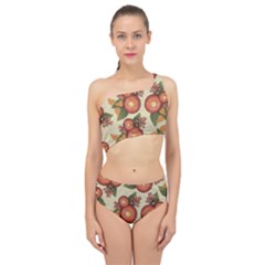 Flowers Leaves Pattern Flora Botany Drawing Art Spliced Up Two Piece Swimsuit by Ravend