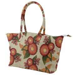 Flowers Leaves Pattern Flora Botany Drawing Art Canvas Shoulder Bag by Ravend