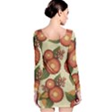 Flowers Leaves Pattern Flora Botany Drawing Art Long Sleeve Velvet Bodycon Dress View2