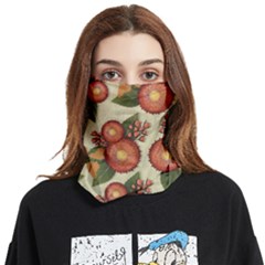 Flowers Leaves Pattern Flora Botany Drawing Art Face Covering Bandana (two Sides)