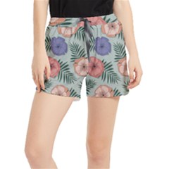 Flowers Petals Pattern Drawing Design Background Women s Runner Shorts