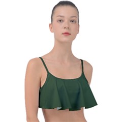 Dark Forest Green	 - 	frill Bikini Top by ColorfulSwimWear