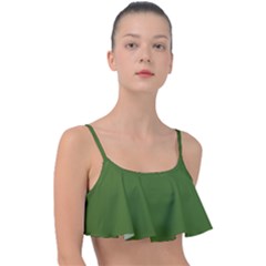 Dark Moss Green	 - 	frill Bikini Top by ColorfulSwimWear