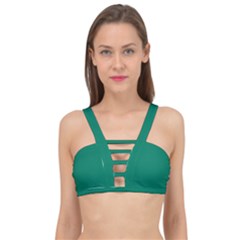 Spanish Viridian Green	 - 	cage Up Bikini Top by ColorfulSwimWear