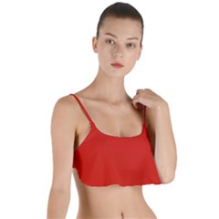 Candy Red	 - 	layered Top Bikini Top by ColorfulSwimWear