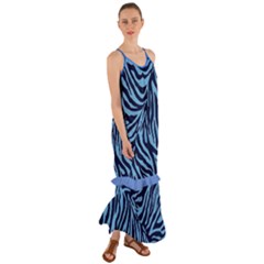 zebra 3 Cami Maxi Ruffle Chiffon Dress