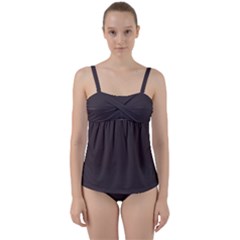 Black Cat	 - 	twist Front Tankini Set by ColorfulSwimWear