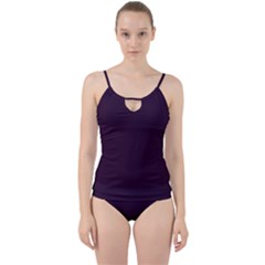 Eggplant Purple	 - 	cut Out Top Tankini Set by ColorfulSwimWear