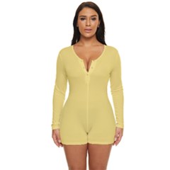 Jasmine Yellow	 - 	long Sleeve Boyleg Swimsuit by ColorfulSwimWear