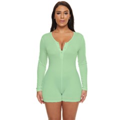 Thumb Green	 - 	long Sleeve Boyleg Swimsuit by ColorfulSwimWear