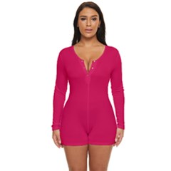 Spanish Carmine	 - 	Long Sleeve Boyleg Swimsuit