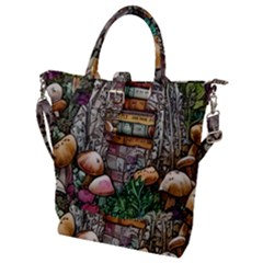 Bewitch Stipe Black Art Incantation Enchant Champignon Shiitake Witchcraft Black Magic Witch Buckle Top Tote Bag by GardenOfOphir