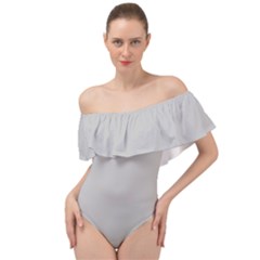 Silver Sand Grey	 - 	off Shoulder Velour Bodysuit by ColorfulSwimWear