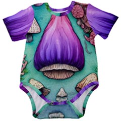 Veil Presto Psilocybin Superstition Agaric Trick Button Mushroom Sciopticon Diablerie Voodoo Fairy Baby Short Sleeve Bodysuit by GardenOfOphir