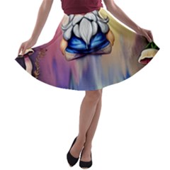 Thaumaturgy Magically Prestidigitation Sleight Of Hand Fly Agaric Abracadabra A-line Skater Skirt by GardenOfOphir