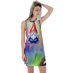 Thaumaturgy Magically Prestidigitation Sleight Of Hand Fly Agaric Abracadabra Racer Back Hoodie Dress by GardenOfOphir