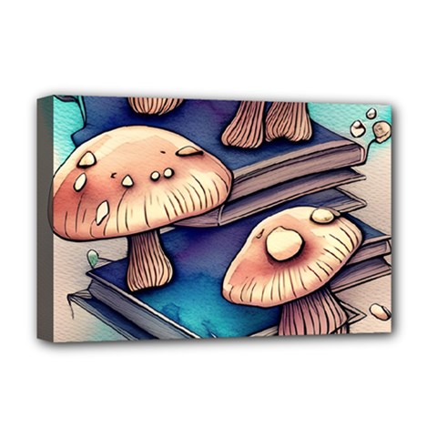 Mushroom Cloud Legerdemain Portobello Warlock Deluxe Canvas 18  X 12  (stretched) by GardenOfOphir