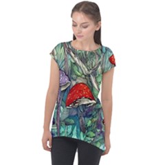 Necromancy Mushroom Cap Sleeve High Low Top by GardenOfOphir