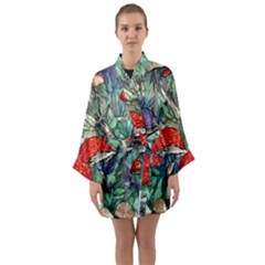 Necromancy Mushroom Long Sleeve Satin Kimono