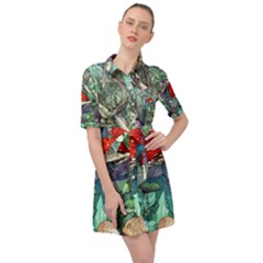 Necromancy Mushroom Belted Shirt Dress