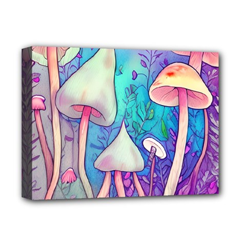 Magician s Charm Mushroom Deluxe Canvas 16  X 12  (stretched)  by GardenOfOphir