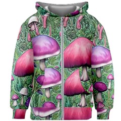 Conjuration Mushroom Kids  Zipper Hoodie Without Drawstring by GardenOfOphir