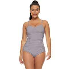 Opal Grey	 - 	retro Full Coverage Swimsuit by ColorfulSwimWear