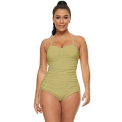 Fall Leaf Brown	 - 	retro Full Coverage Swimsuit by ColorfulSwimWear