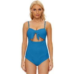 Star Command Blue	 - 	knot Front One-piece Swimsuit by ColorfulSwimWear