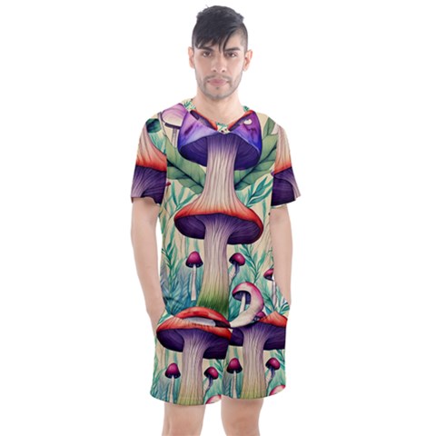 Magician s Conjuration Design Men s Mesh Tee And Shorts Set by GardenOfOphir