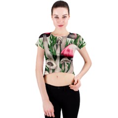 Glamour Enchantment Design Crew Neck Crop Top by GardenOfOphir