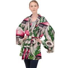 Glamour Enchantment Design Long Sleeve Velvet Kimono 