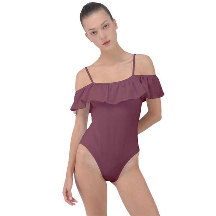 Brandy Brown	 - 	Frill Detail One Piece Swimsuit