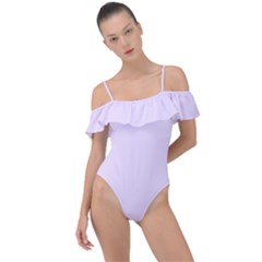 Pale Purple	 - 	frill Detail One Piece Swimsuit by ColorfulSwimWear