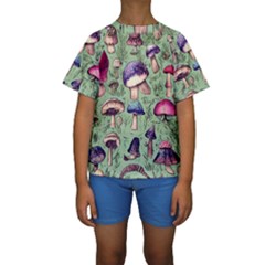 Presto Mushroom For Prestidigitation And Legerdemain Kids  Short Sleeve Swimwear by GardenOfOphir