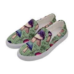 Presto Mushroom For Prestidigitation And Legerdemain Women s Canvas Slip Ons by GardenOfOphir