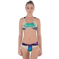 Forest Fairycore Mushroom Criss Cross Bikini Set