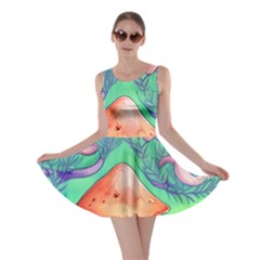 Natural Mushroom Illustration Design Skater Dress by GardenOfOphir