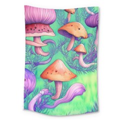 Natural Mushroom Illustration Design Large Tapestry by GardenOfOphir