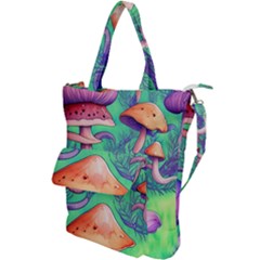 Natural Mushroom Illustration Design Shoulder Tote Bag by GardenOfOphir