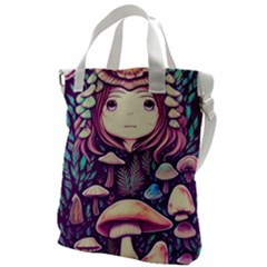 Fairy Mushroom Illustration Design Canvas Messenger Bag by GardenOfOphir