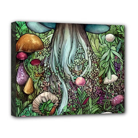 Craft Mushroom Deluxe Canvas 20  X 16  (stretched) by GardenOfOphir