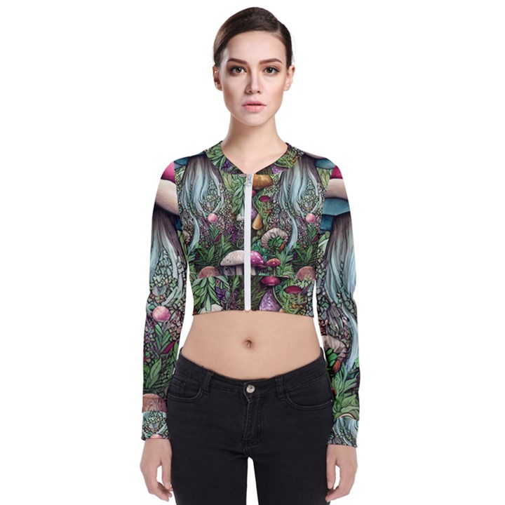 Craft Mushroom Long Sleeve Zip Up Bomber Jacket