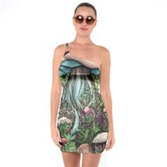 Craft Mushroom One Soulder Bodycon Dress by GardenOfOphir