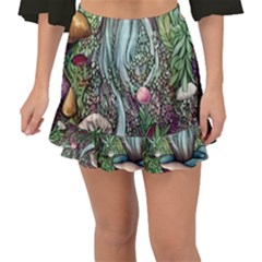 Craft Mushroom Fishtail Mini Chiffon Skirt