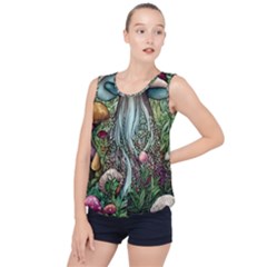 Craft Mushroom Bubble Hem Chiffon Tank Top