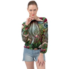 Craft Mushroom Banded Bottom Chiffon Top