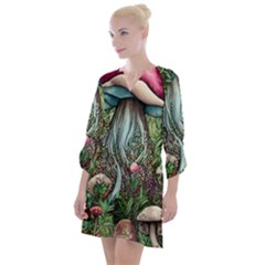 Craft Mushroom Open Neck Shift Dress by GardenOfOphir