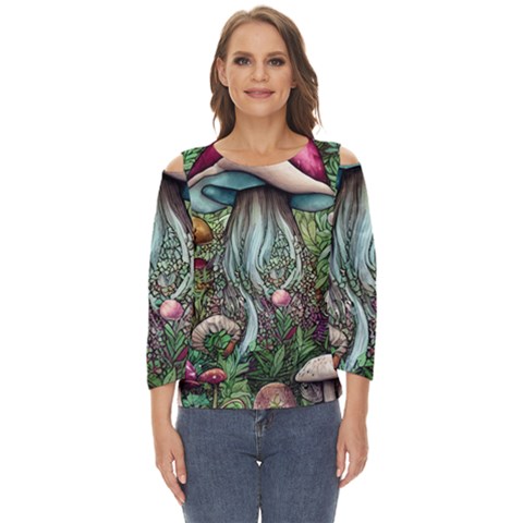 Craft Mushroom Cut Out Wide Sleeve Top by GardenOfOphir