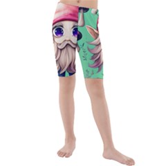 Orest Fairycore Vintagemushroom Kids  Mid Length Swim Shorts